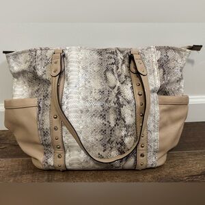 J Lo Snake Print Beige Tote